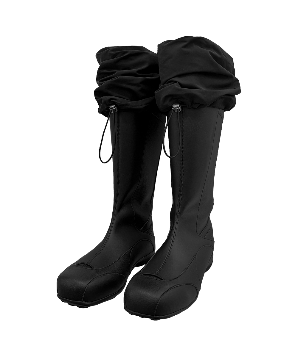 OJOS오호스 Nylon folding leather boots / Black