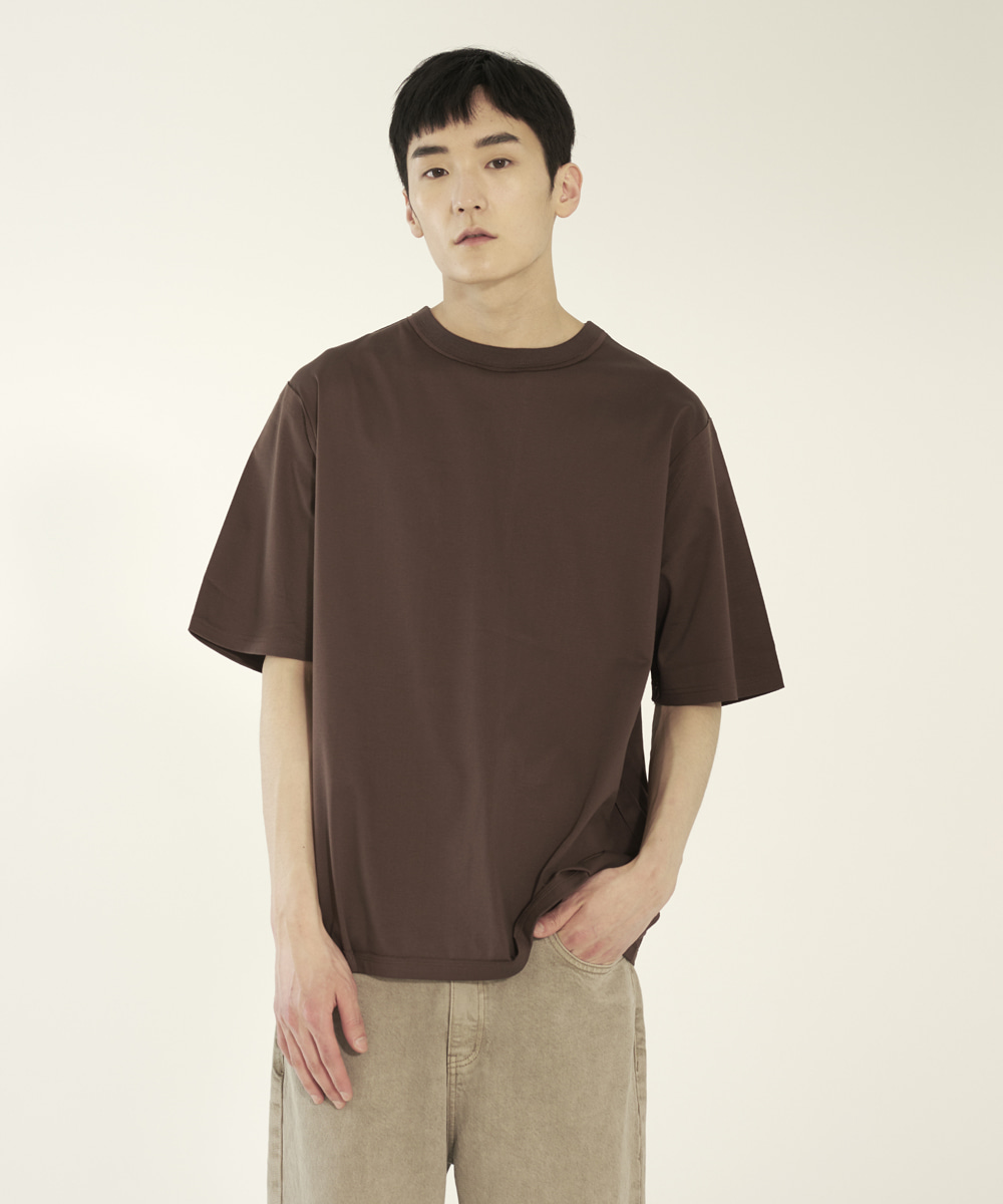 llud러드 LLUD Premium Silket T-Shirts  Brown