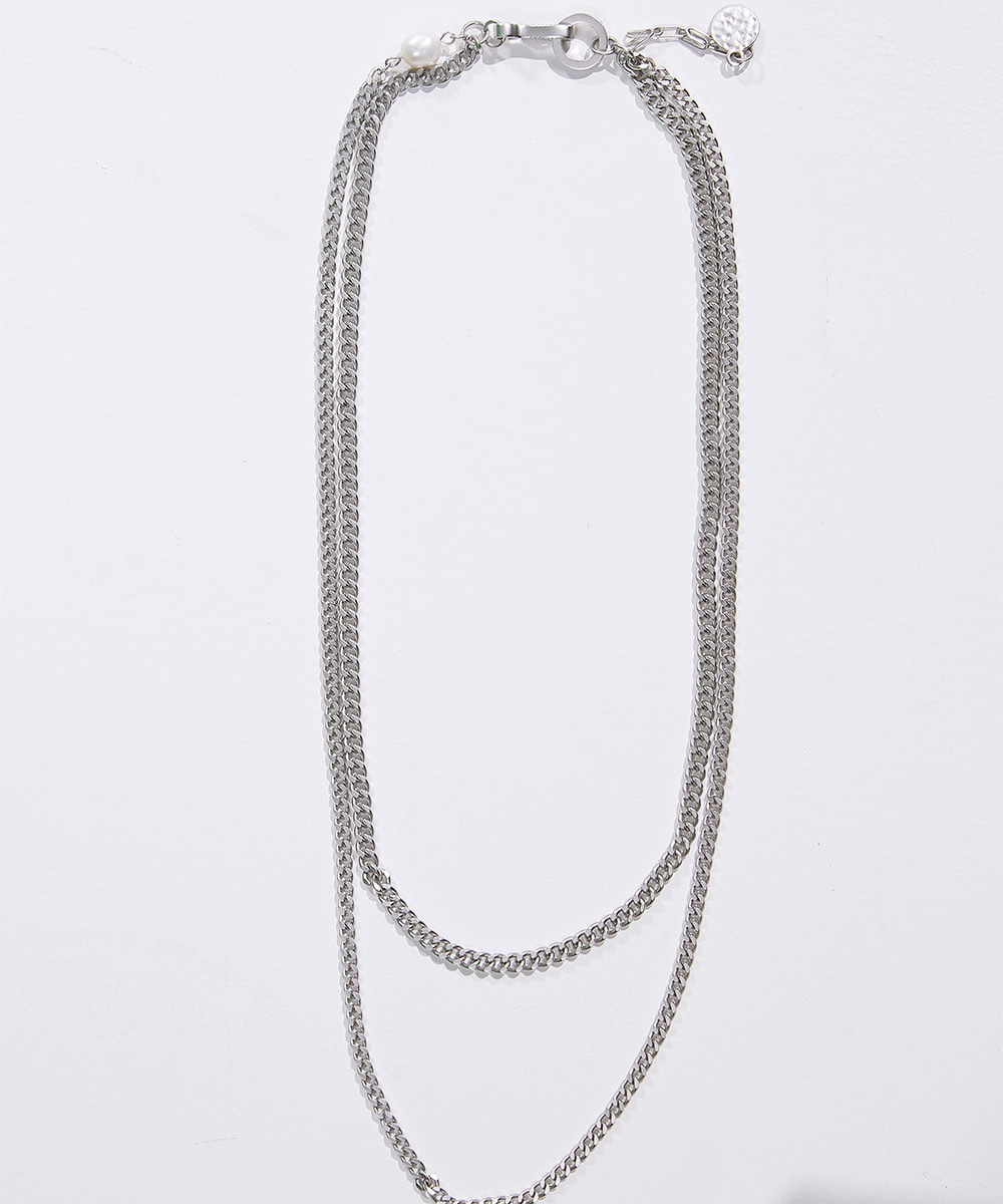 Haleine알렌느 SILVER pearl layered necklace(PA012)