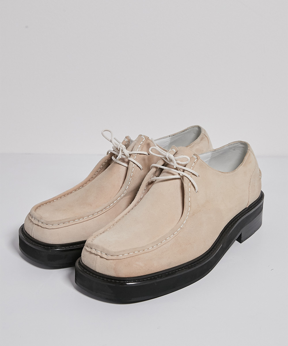 Haleine알렌느 CREAMBEIGE suede square toe moc shoes(OH004)