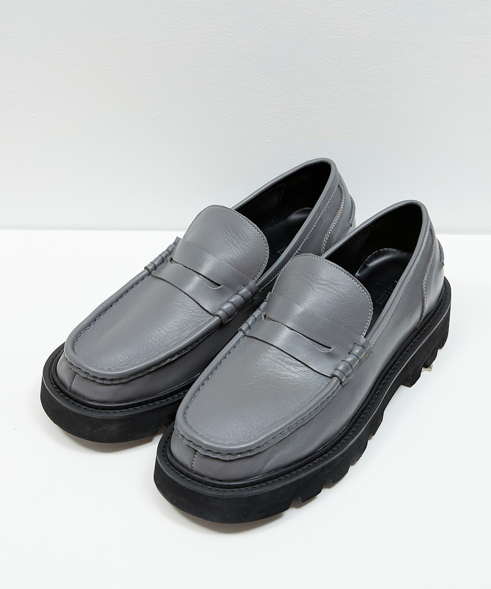 Haleine알렌느 GREY leather piping detail penny loafer(RH204)