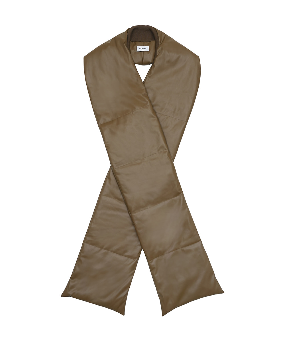 HED MAYNER헤드메이너 PUFFY SCARF CAMEL FAUX LEATHER