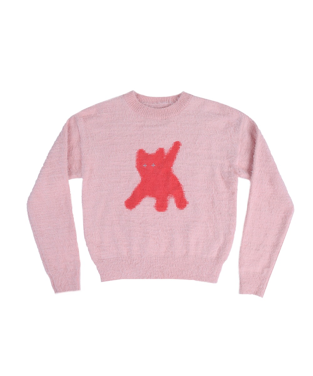 AEAE에이이에이이 Flashed Cats Angora Knit - [PINK]