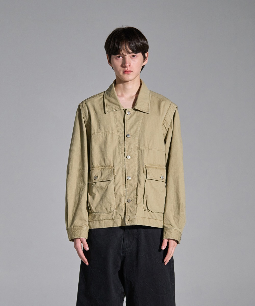 NOUN노운 detachable vintage jacket (beige)