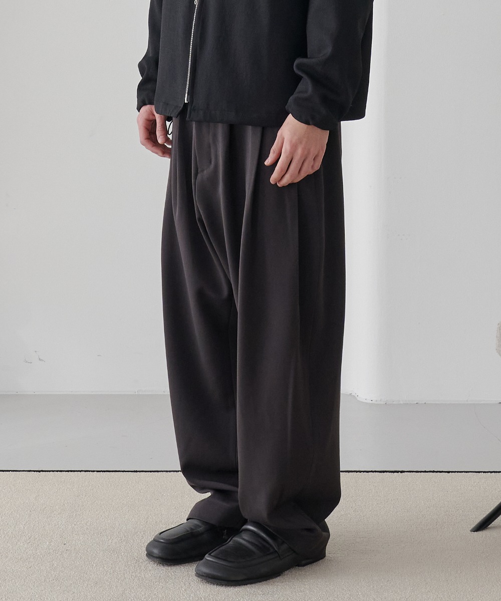 NOUN노운 wide tapered pants (dark brown)