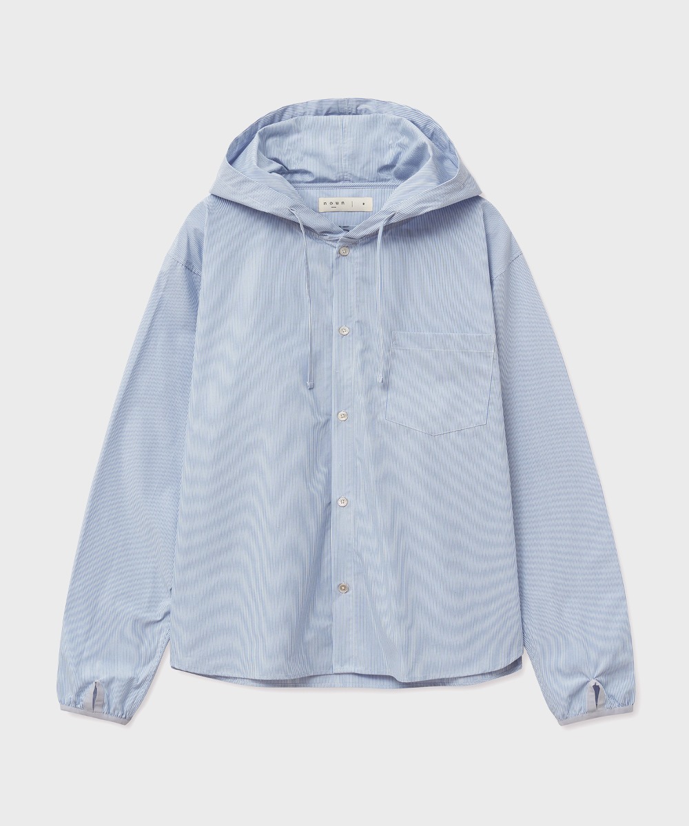 NOUN노운 hooded stripe shirts (blue)