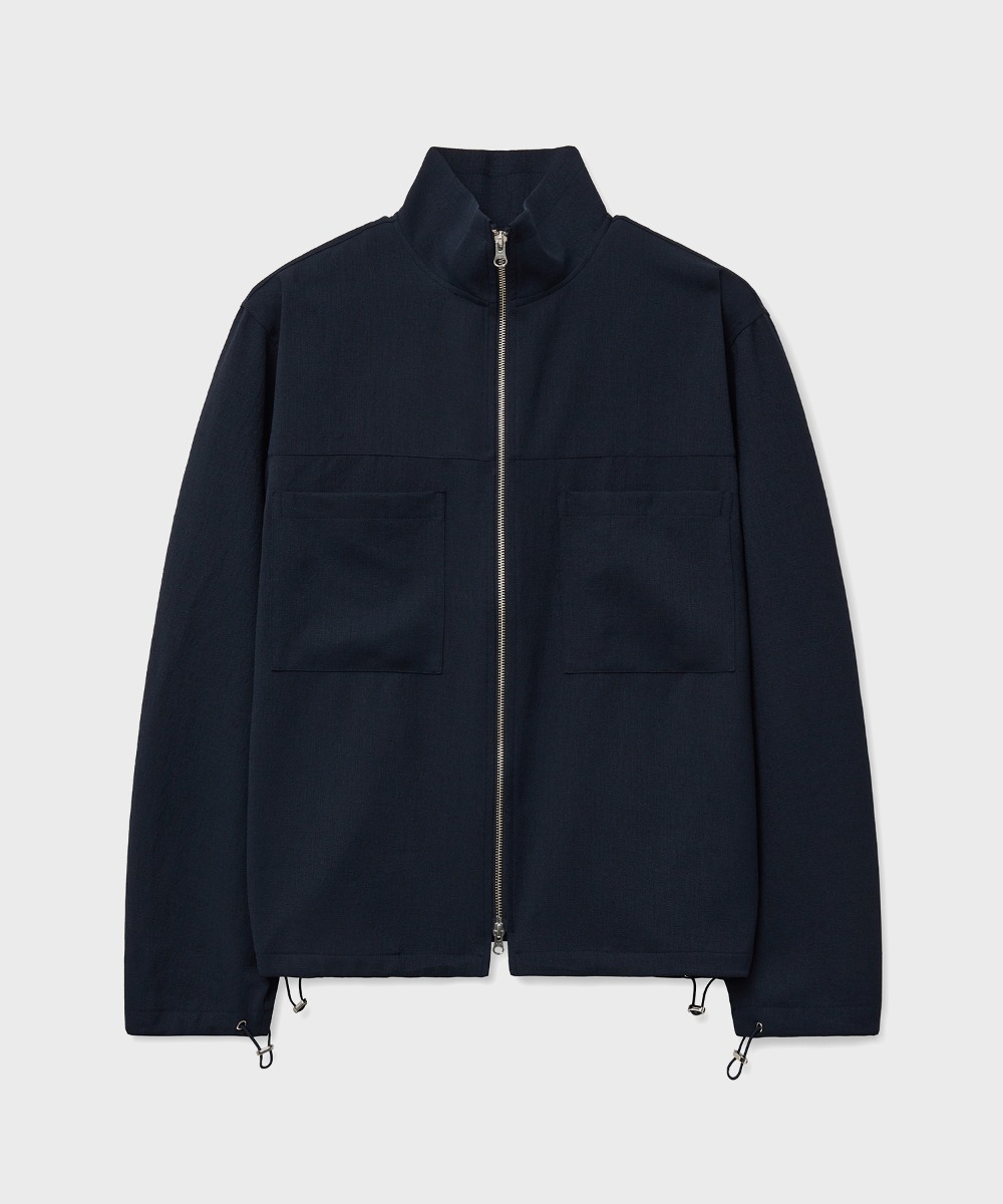 NOUN노운 shirring zip up jacket (navy)