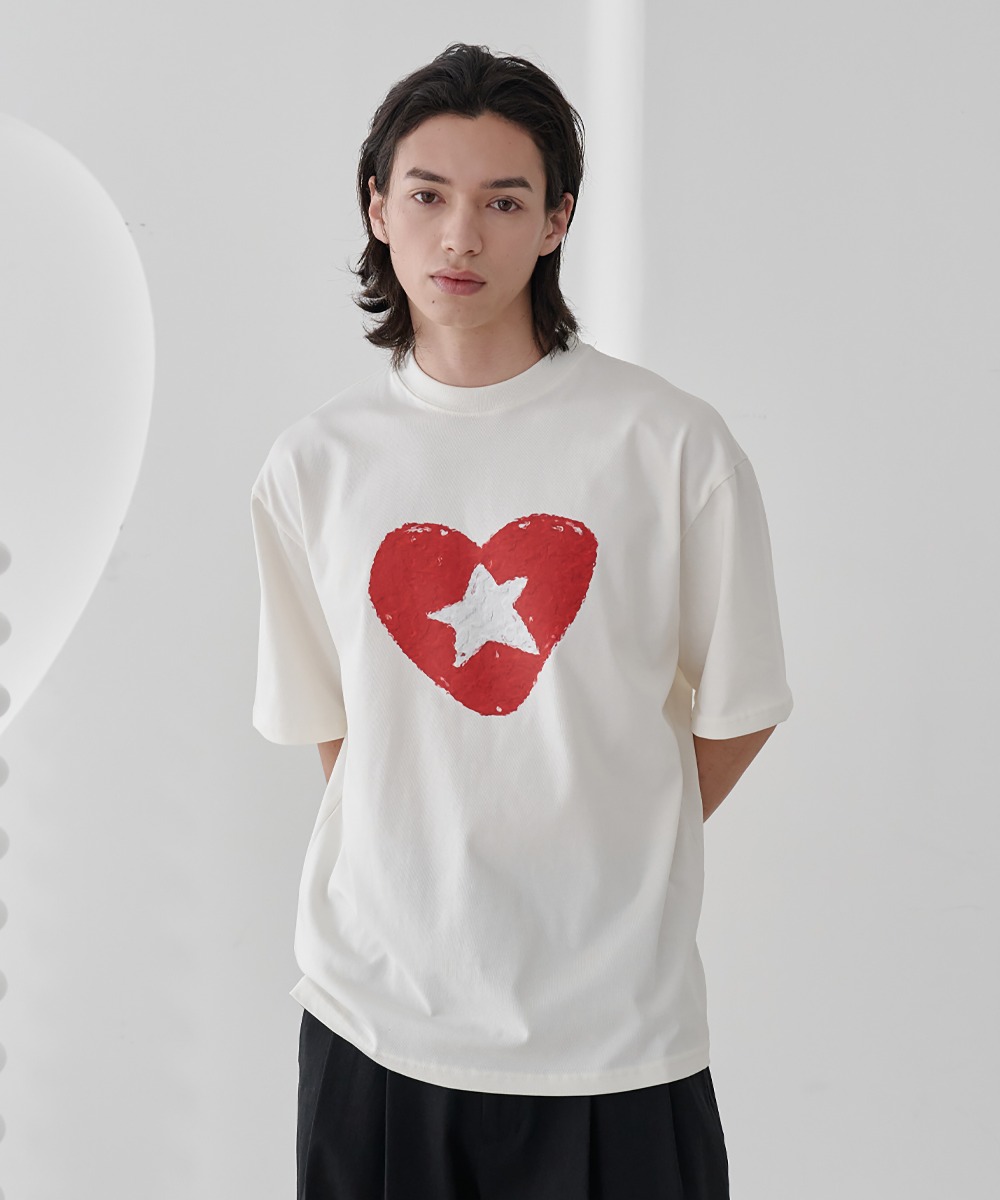 NOUN노운 heart t shirts (white)