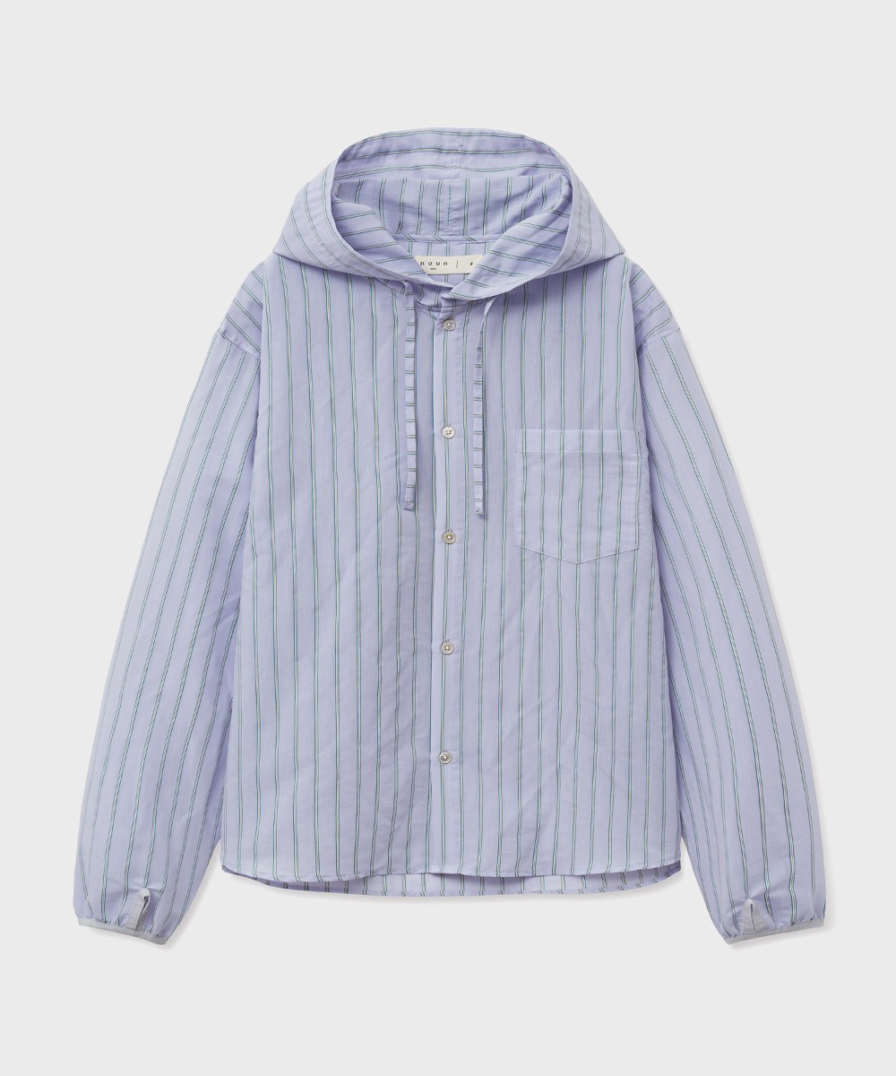 NOUN노운 hooded stripe shirts (lavender)