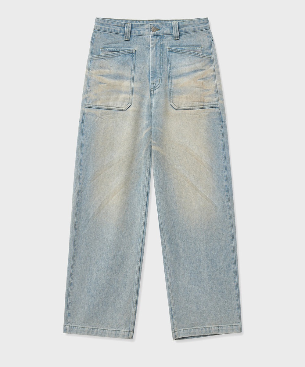 NOUN노운 out pocket denim pants (light blue)