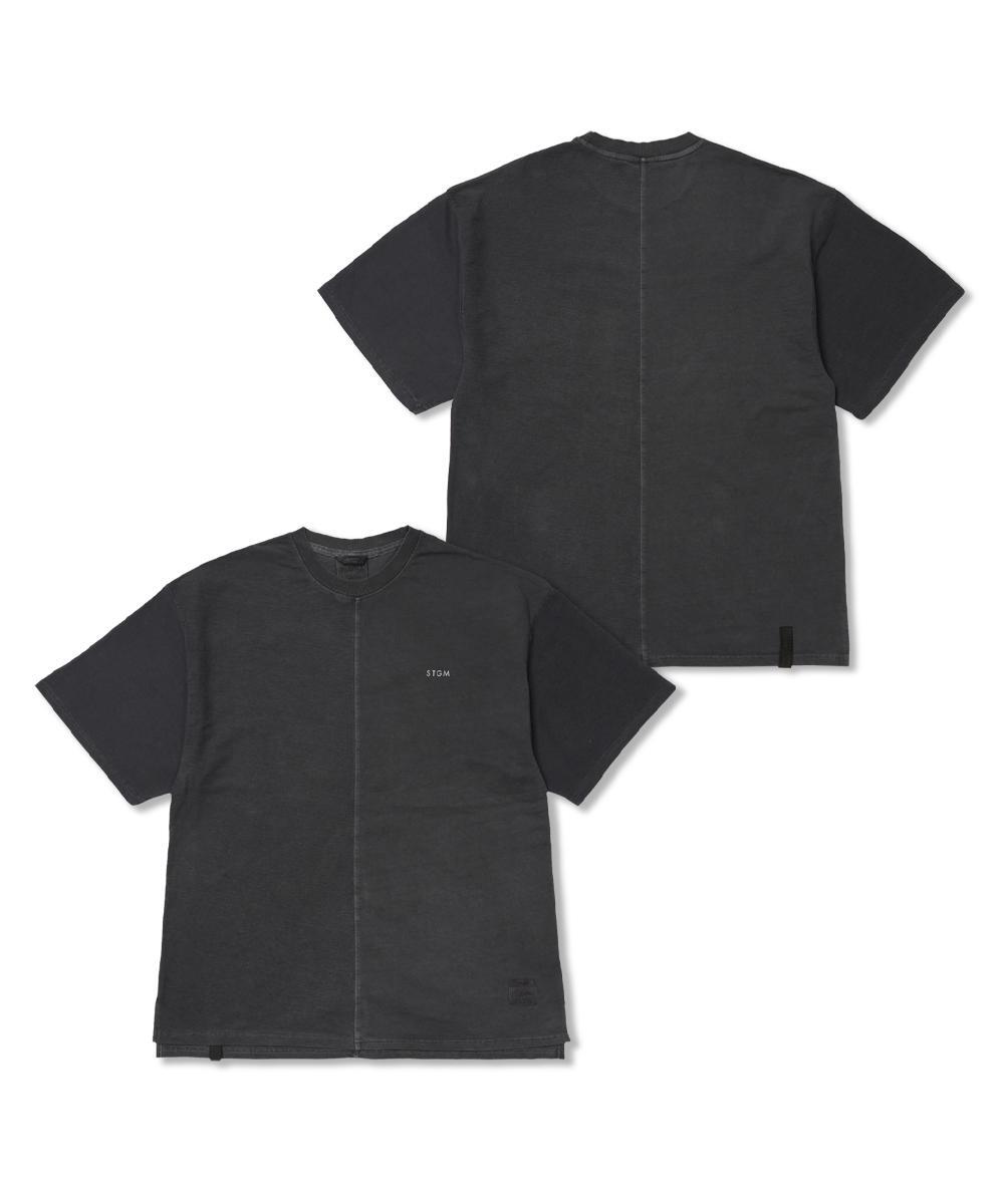 STIGMA스티그마 Docking Insideout Pigment Oversized Short Sleeves T-shirts Charcoal