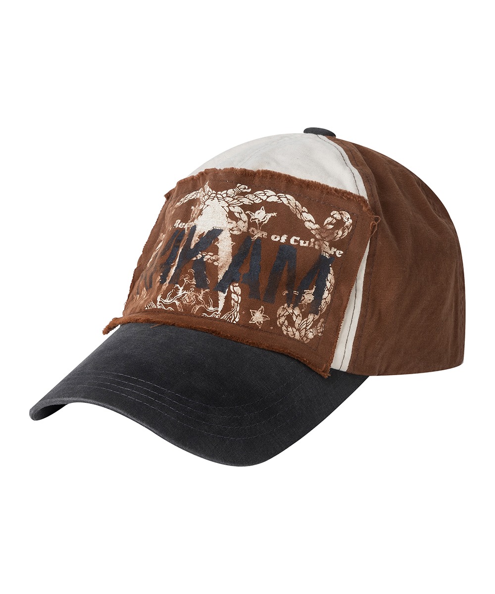 AAKAM아캄 [3.29 예약배송]Washed Poster Patch Ball Cap (Brown)