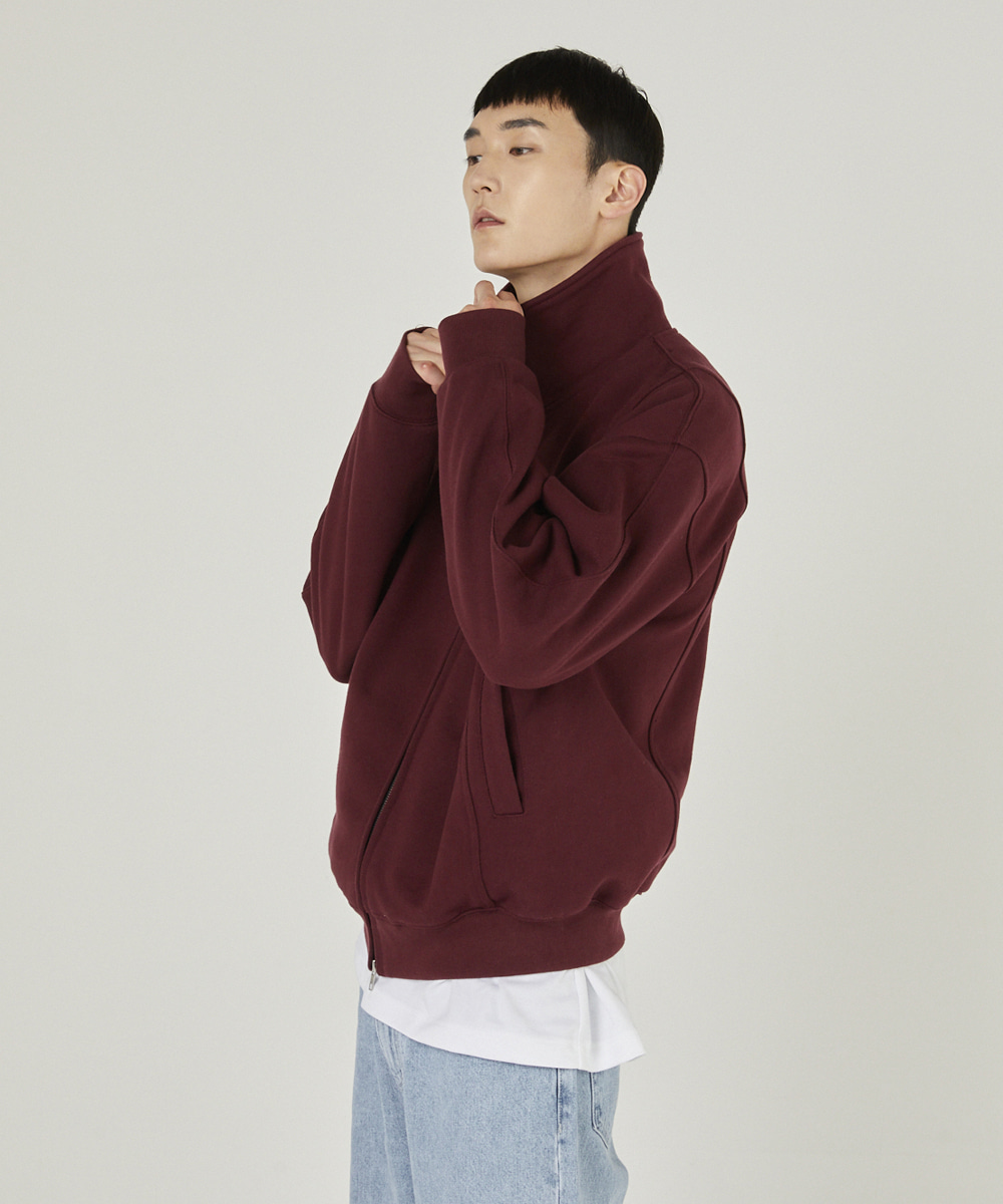 LLUD Side Panel Sweat Zip - Up Burgundy